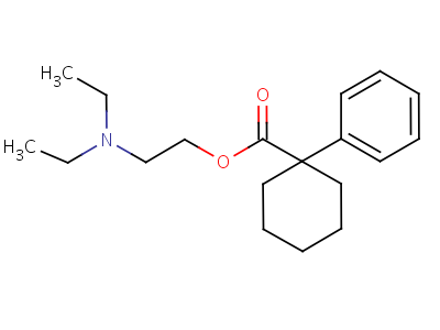 1-苯基環(huán)己烷羧酸 2-(二乙基氨基)乙酯鹽酸鹽 (1:1)結(jié)構(gòu)式,29303-07-9結(jié)構(gòu)式
