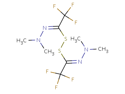 1,1-二甲基-2-(2,2,2-三氟-1-((2,2,2-三氟-N,N-二甲基乙烷亞肼基)二硫代)亞乙基)肼結(jié)構(gòu)式,4503-67-7結(jié)構(gòu)式