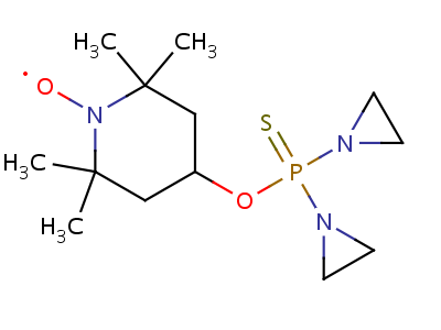 4-[[二(1-氮丙啶基)硫代膦酰]氧基]-2,2,6,6-四甲基-1-哌啶基氧基結(jié)構(gòu)式,51526-59-1結(jié)構(gòu)式