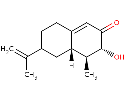 (3R)-4,4aβ,5,6,7,8-六氫-3-羥基-4β-甲基-6α-異丙烯基萘-2(3h)-酮結(jié)構(gòu)式,55051-94-0結(jié)構(gòu)式