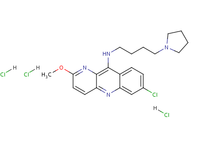 7-氯-2-甲氧基-N-(4-(1-吡咯烷)丁基)-苯并(b)-1,5-萘啶-10-胺三鹽酸鹽結(jié)構(gòu)式,66748-23-0結(jié)構(gòu)式