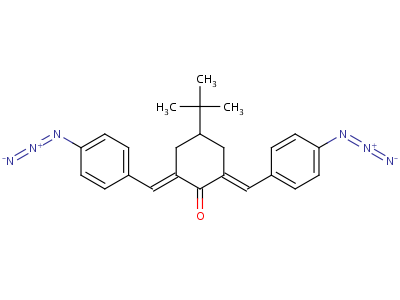 Cyclohexanone, 2,6-bis((4-azidophenyl)methylene)-4-(1,1-dimethylethyl)-Structure,72259-80-4Structure Cyclohexanone, 2,6-bis((4-azidophenyl)methylene)-4-(1,1-dimethylethyl)- Structure,72259-80-4Structure