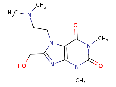 7-(2-Dimethylaminoethyl)-8-(hydroxymethyl)-1,3-dimethyl-purine-2,6-dioneStructure,82946-66-5Structure 7-(2-Dimethylaminoethyl)-8-(hydroxymethyl)-1,3-dimethyl-purine-2,6-dione Structure,82946-66-5Structure