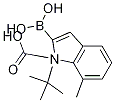 1H-Indole-1-carboxylic acid, 2-borono-7-methyl-, 1-(1,1-dimethylethyl) esterStructure,1000068-66-5Structure 1H-Indole-1-carboxylic acid, 2-borono-7-methyl-, 1-(1,1-dimethylethyl) ester Structure,1000068-66-5Structure