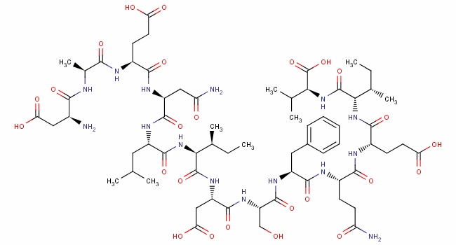 L-alpha-aspartyl-l-alanyl-l-alpha-glutamyl-l-asparaginyl-l-leucyl-l-isoleucyl-l-alpha-aspartyl-l-seryl-l-phenylalanyl-l-glutaminyl-l-alpha-glutamyl-l-isoleucyl-l-valineStructure,100111-07-7Structure L-alpha-aspartyl-l-alanyl-l-alpha-glutamyl-l-asparaginyl-l-leucyl-l-isoleucyl-l-alpha-aspartyl-l-seryl-l-phenylalanyl-l-glutaminyl-l-alpha-glutamyl-l-isoleucyl-l-valine Structure,100111-07-7Structure