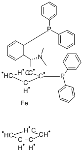 (R)-(-)-[(R)-2-二苯基膦二茂鐵基](N,N-二甲氨基)(2-二苯膦苯基)甲烷結(jié)構(gòu)式_1003012-96-1結(jié)構(gòu)式