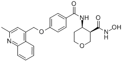 (3R,4r)-rel-四氫-n-羥基-4-[[4-[(2-甲基-4-喹啉)甲氧基]苯甲?；鵠氨基]-2H-吡喃-3-羧酰胺結(jié)構(gòu)式_1006891-27-5結(jié)構(gòu)式
