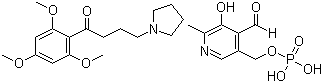 (4-Formyl-5-hydroxy-6-methylpyridin-3-yl)methyl dihydrogen phosphate 4-pyrrolidin-1-yl-1-(2,4,6-trimethoxyphenyl)butan-1-oneStructure,104018-07-7Structure (4-Formyl-5-hydroxy-6-methylpyridin-3-yl)methyl dihydrogen phosphate 4-pyrrolidin-1-yl-1-(2,4,6-trimethoxyphenyl)butan-1-one Structure,104018-07-7Structure