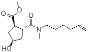 (1R,2R,4R)-2-[5-己烯-1-基-(甲基)氨基甲酰]-4-羥基環(huán)戊烷羧酸甲酯結(jié)構(gòu)式_1042695-84-0結(jié)構(gòu)式
