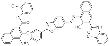 N-(2-chlorophenyl)-4-4-6-3-(2-chlorophenyl)aminocarbonyl-2-hydroxy-1-naphthalenylazo-benzoxazolylphenylazo-3-hydroxy-2-naphthalenecarboxamideStructure,107047-67-6Structure N-(2-chlorophenyl)-4-4-6-3-(2-chlorophenyl)aminocarbonyl-2-hydroxy-1-naphthalenylazo-benzoxazolylphenylazo-3-hydroxy-2-naphthalenecarboxamide Structure,107047-67-6Structure