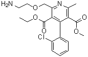 3-乙基5-甲基2-(2-氨基乙氧基)甲基-4-(2-氯苯基)-6-甲基吡啶-3,5-二羧酸結(jié)構(gòu)式_113994-41-5結(jié)構(gòu)式