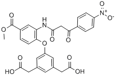 3-[2-(4-硝基苯甲?；?乙酰氨基]-4-[3,5-二羧基甲基)-苯氧基]-苯甲酸甲酯結構式_116933-03-0結構式