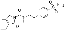4-[2-(3-乙基-4-甲基-2-氧代-3-吡咯啉-1-甲酰胺基)乙基]-苯磺酰胺結(jié)構(gòu)式_119018-29-0結(jié)構(gòu)式