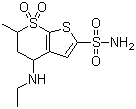 4-(乙基氨基)-5,6-二氫-6-甲基-4H-噻吩并[2,3-b]噻喃-2-磺酰胺 7,7-二氧化物結(jié)構(gòu)式_120280-13-9結(jié)構(gòu)式