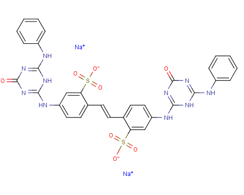 2,2-(1,2-乙烯二基)雙[ 5-[[1,4-二氫-4-氧代-6-(苯基氨基)-1,3,5-噻嗪-2-基]氨基]-苯磺酸結(jié)構(gòu)式_1264-32-0結(jié)構(gòu)式
