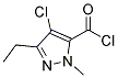1H-pyrazole-5-carbonyl chloride, 4-chloro-3-ethyl-1-methyl-(9ci)Structure,129560-00-5Structure 1H-pyrazole-5-carbonyl chloride, 4-chloro-3-ethyl-1-methyl-(9ci) Structure,129560-00-5Structure