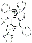 氯環(huán)戊二烯基[(4R,5R)-2,2-二甲基-Α,Α,Α′,Α′-四苯基-1,3-二氧戊環(huán)-4,5-二甲醇酸根]鈦結(jié)構(gòu)式_132068-98-5結(jié)構(gòu)式