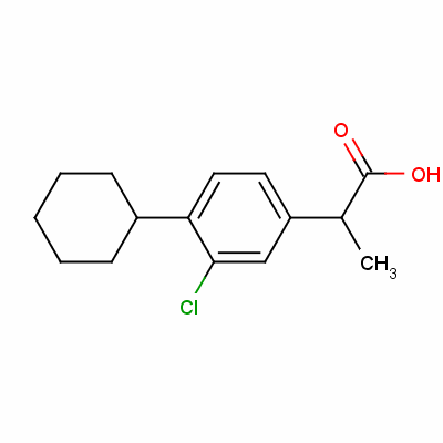 2-(3-Chloro-4-cyclohexylphenyl)propanoic acidStructure,13376-38-0Structure 2-(3-Chloro-4-cyclohexylphenyl)propanoic acid Structure,13376-38-0Structure