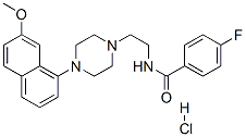 4-氟-N-[2-[4-(7-甲氧基-1-萘)-1-哌嗪基]乙基]-苯胺鹽酸鹽結(jié)構(gòu)式_135721-98-1結(jié)構(gòu)式