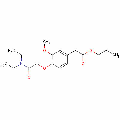 Propyl 4-diethylcarbamoylmethoxy-3-methoxyphenylacetateStructure,1421-14-3Structure Propyl 4-diethylcarbamoylmethoxy-3-methoxyphenylacetate Structure,1421-14-3Structure