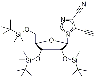 5-乙炔基-1-(2’,3’,5’-三-O-叔-丁基二甲基硅烷基-beta-D-呋喃核糖基)咪唑并-4-甲腈結(jié)構(gòu)式_147212-83-7結(jié)構(gòu)式