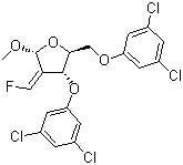 甲基-2-脫氧-3,5-二-O-(3,5-二氯苯基)-2-(氟亞甲基)-alpha-D-赤式戊呋喃糖苷結構式_159944-91-9結構式