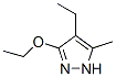 1H-pyrazole, 3-ethoxy-4-ethyl-5-methyl-Structure,161525-14-0Structure 1H-pyrazole, 3-ethoxy-4-ethyl-5-methyl- Structure,161525-14-0Structure