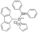 Diphenylsilyl(cyclopentadienyl)(9-fluorenyl)zirconium dichlorideStructure,162259-77-0Structure Diphenylsilyl(cyclopentadienyl)(9-fluorenyl)zirconium dichloride Structure,162259-77-0Structure