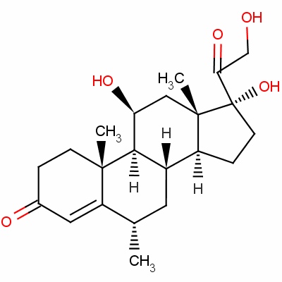 11-Beta,17-alpha,21-trihydroxy-6-alpha-methylpregn-4-ene-3,20-dioneStructure,1625-39-4Structure 11-Beta,17-alpha,21-trihydroxy-6-alpha-methylpregn-4-ene-3,20-dione Structure,1625-39-4Structure