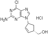 [(1S,4R)-4-(2-氨基-6-氯-9H-嘌呤-9-基)-2-環(huán)戊烯]甲醇鹽酸鹽結(jié)構(gòu)式_172015-79-1結(jié)構(gòu)式