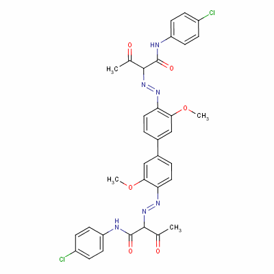 2,2-[(3,3-二甲氧基[1,1-聯(lián)苯]-4,4-二基)雙(氮雜)]雙[n-(4-氯苯基)-3-氧代-丁酰胺結(jié)構(gòu)式_17453-73-5結(jié)構(gòu)式
