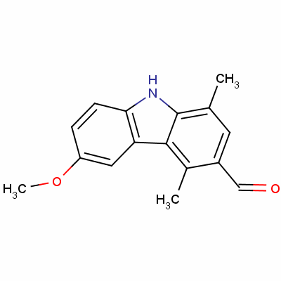 6-Methoxy-1,4-dimethyl-9h-carbazole-3-carbaldehydeStructure,18073-15-9Structure 6-Methoxy-1,4-dimethyl-9h-carbazole-3-carbaldehyde Structure,18073-15-9Structure