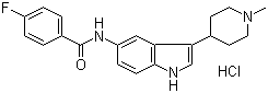 4-氟-n-(3-(1-甲基哌啶-4-基)-1H-吲哚-5-基)苯脒鹽酸鹽結構式_182563-08-2結構式