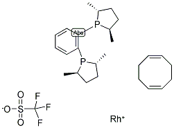 (-)-1,2(2R,5r)-2,5-(dimethylphospholano)benzene(cyclooctadiene)rhodium(i) trifluoromethanesulfonateStructure,187682-63-9Structure (-)-1,2(2R,5r)-2,5-(dimethylphospholano)benzene(cyclooctadiene)rhodium(i) trifluoromethanesulfonate Structure,187682-63-9Structure
