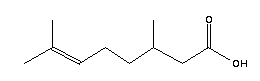 (3R)-3,7-二甲基-6-辛烯酸結(jié)構(gòu)式_18951-85-4結(jié)構(gòu)式