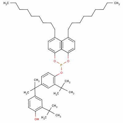 2-(叔-丁基)-4-[1-[3-(叔-丁基)-4-羥基苯基]-1-甲基乙基]苯基二(4-壬基苯基)亞磷酸酯結(jié)構(gòu)式_20227-53-6結(jié)構(gòu)式