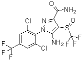 2,6-二氯-4-三氟甲基苯基)-3-羧酰胺-4-三氟甲基亞磺?；?5-氨基吡唑結構式_205650-69-7結構式