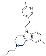 2,3,4,5-四氫-2-丁基-8-甲基-5-[2-(6-甲基-3-吡啶)乙基]-1H-吡啶并[4,3-b]吲哚結(jié)構(gòu)式_20674-95-7結(jié)構(gòu)式