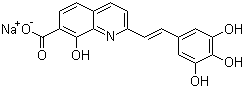 (E)-8-羥基-2-[2-(3,4,5-三羥基苯基)乙烯]-7-喹啉羧酸鈉結構式_210890-96-3結構式