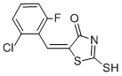 (5E)-5-(2-Chloro-6-fluorobenzylidene)-2-mercapto-1,3-thiazol-4(5H)-oneStructure,217316-44-4Structure (5E)-5-(2-Chloro-6-fluorobenzylidene)-2-mercapto-1,3-thiazol-4(5H)-one Structure,217316-44-4Structure