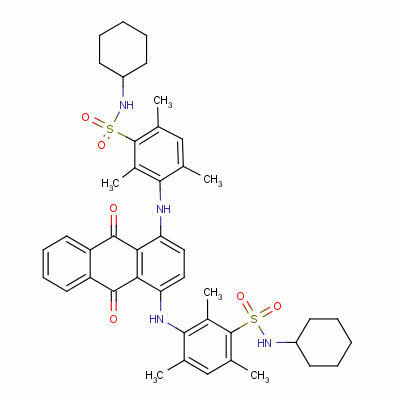 3,3-[(9,10-二氫-9,10-二氧代-1,4-蒽二基)二亞氨基]雙[n-環(huán)己基-2,4,6-三甲基-苯磺酰胺結(jié)構(gòu)式_23552-74-1結(jié)構(gòu)式