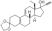 17-Ethinyl-17-hydroxy-18-methylestra-5(10),9(11)-dien-3-one-3-ethylene ketalStructure,23637-79-8Structure 17-Ethinyl-17-hydroxy-18-methylestra-5(10),9(11)-dien-3-one-3-ethylene ketal Structure,23637-79-8Structure
