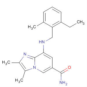 2,3-二甲基-8-(2-乙基-6-甲基芐基氨基)-咪唑并[1,2-a]吡啶-6-羧酰胺結(jié)構(gòu)式_248281-68-7結(jié)構(gòu)式