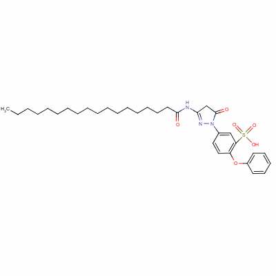 5-[4,5-二氫-5-氧代-3-[(1-氧代十八?；?氨基]-1H-吡唑-1-基]-2-苯氧基苯磺酸結(jié)構(gòu)式_25985-53-9結(jié)構(gòu)式