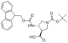 (3R,4s)-1-boc-4-fmoc-amino-3-pyrrolidinecarboxylic acidStructure,267230-44-4Structure (3R,4s)-1-boc-4-fmoc-amino-3-pyrrolidinecarboxylic acid Structure,267230-44-4Structure