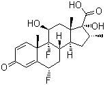 (6a,11b,16a,17a)-6,9-Difluoro-11,17-dihydroxy-16-methyl-3-oxoandrosta-1,4-diene-17-carboxylic acidStructure,28416-82-2Structure (6a,11b,16a,17a)-6,9-Difluoro-11,17-dihydroxy-16-methyl-3-oxoandrosta-1,4-diene-17-carboxylic acid Structure,28416-82-2Structure