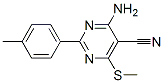 4-Amino-2-(4-methylphenyl)-6-(methylthio)pyrimidine-5-carbonitrileStructure,287922-40-1Structure 4-Amino-2-(4-methylphenyl)-6-(methylthio)pyrimidine-5-carbonitrile Structure,287922-40-1Structure