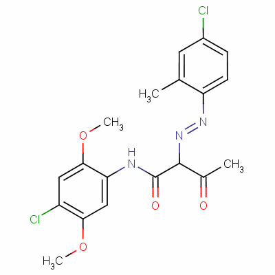 n-(4-氯-2,5-二甲氧基苯基)-2-[(4-氯-2-甲基苯基)氮雜]-3-氧代-丁酰胺結(jié)構(gòu)式_2904-04-3結(jié)構(gòu)式