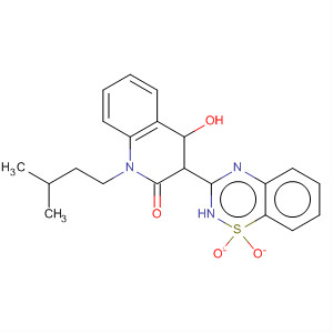 3-(1,1-二氧代-1,4-二氫苯并[1,2,4]噻二嗪-3-基)-4-羥基-1-(3-甲基丁基)-1H-喹啉-2-酮結(jié)構(gòu)式_303776-89-8結(jié)構(gòu)式