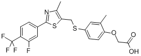 2-(4-(((2-(3-Fluoro-4-(trifluoromethyl)phenyl)-4-methylthiazol-5-yl)methyl)thio)-2-methylphenoxy)aceticacidStructure,317318-84-6Structure 2-(4-(((2-(3-Fluoro-4-(trifluoromethyl)phenyl)-4-methylthiazol-5-yl)methyl)thio)-2-methylphenoxy)aceticacid Structure,317318-84-6Structure